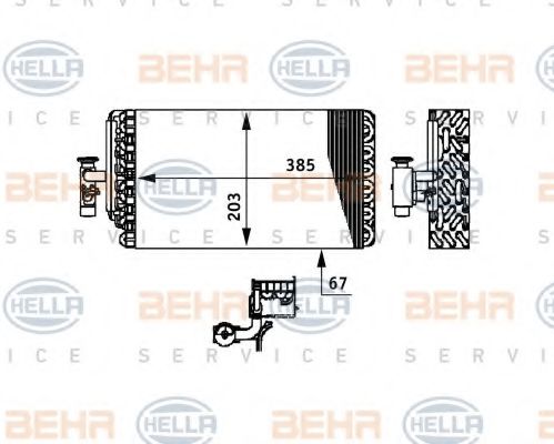 8FV 351 330-111 BEHR+HELLA+SERVICE Evaporator, air conditioning