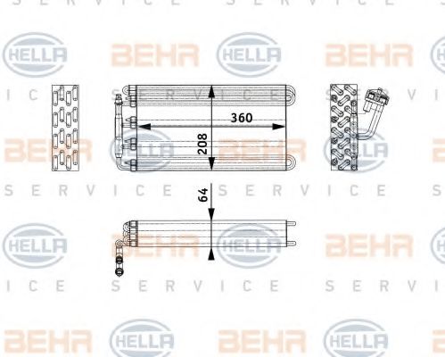 8FV 351 330-131 BEHR+HELLA+SERVICE Evaporator, air conditioning