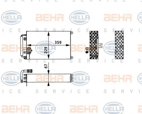 8FV 351 330-141 BEHR+HELLA+SERVICE Evaporator, air conditioning