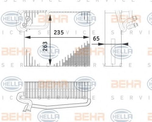 8FV 351 330-181 BEHR+HELLA+SERVICE Evaporator, air conditioning