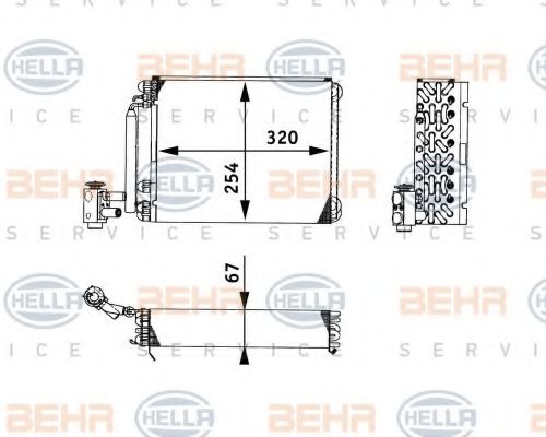 8FV 351 330-191 BEHR+HELLA+SERVICE Evaporator, air conditioning