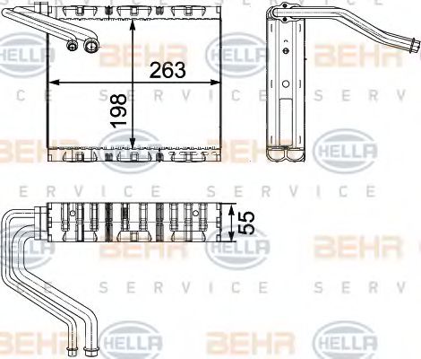 8FV 351 330-511 BEHR+HELLA+SERVICE Evaporator, air conditioning