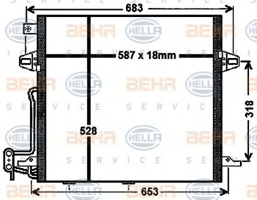 8FC 351 330-611 BEHR+HELLA+SERVICE Condenser, air conditioning