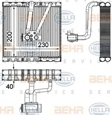 8FV 351 330-711 BEHR+HELLA+SERVICE Evaporator, air conditioning