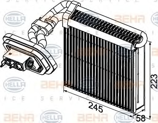 8FV 351 331-021 BEHR+HELLA+SERVICE Evaporator, air conditioning