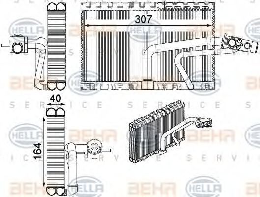 8FV 351 331-271 BEHR+HELLA+SERVICE Evaporator, air conditioning