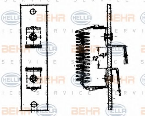 9ML 351 332-001 BEHR+HELLA+SERVICE Resistor, interior blower