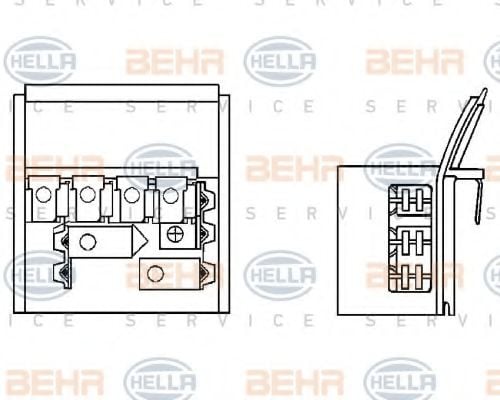 9ML 351 332-131 BEHR+HELLA+SERVICE Resistor, interior blower