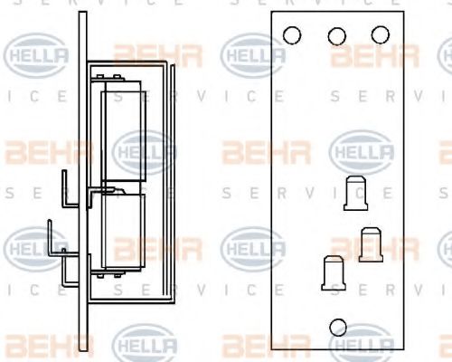 9ML 351 332-151 BEHR+HELLA+SERVICE Resistor, interior blower