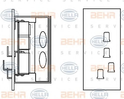 9ML 351 332-161 BEHR+HELLA+SERVICE Heating / Ventilation Resistor, interior blower
