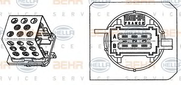 9ML 351 332-241 BEHR+HELLA+SERVICE Resistor, interior blower