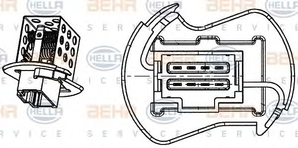9ML 351 332-251 BEHR+HELLA+SERVICE Resistor, interior blower