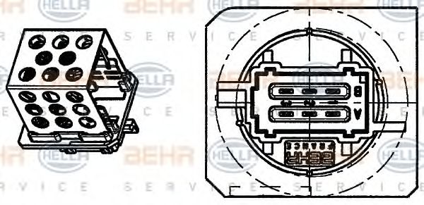 9ML 351 332-271 BEHR+HELLA+SERVICE Resistor, interior blower