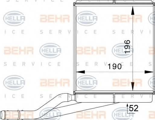 8FH 351 333-011 BEHR+HELLA+SERVICE Heat Exchanger, interior heating
