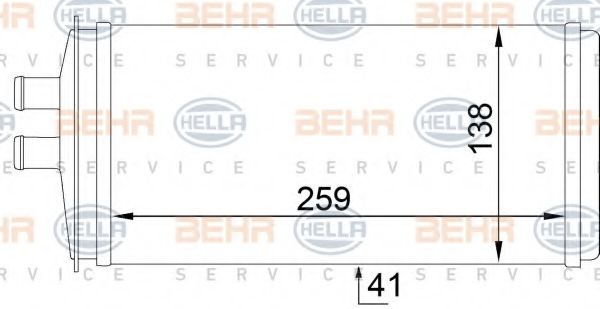 8FH 351 333-021 BEHR+HELLA+SERVICE Wärmetauscher, Innenraumheizung
