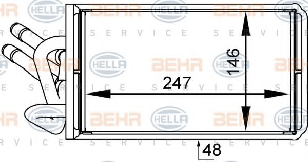8FH 351 333-041 BEHR+HELLA+SERVICE Heat Exchanger, interior heating