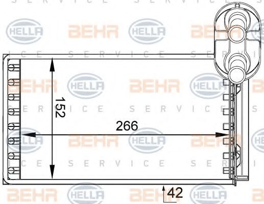 8FH 351 333-051 BEHR+HELLA+SERVICE Heat Exchanger, interior heating