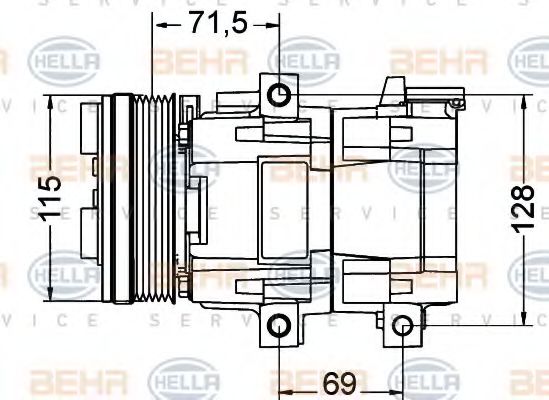 8FK 351 334-011 BEHR+HELLA+SERVICE Compressor, air conditioning