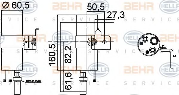 8FT 351 335-251 BEHR+HELLA+SERVICE Dryer, air conditioning