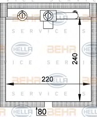 8FV 351 336-011 BEHR+HELLA+SERVICE Evaporator, air conditioning