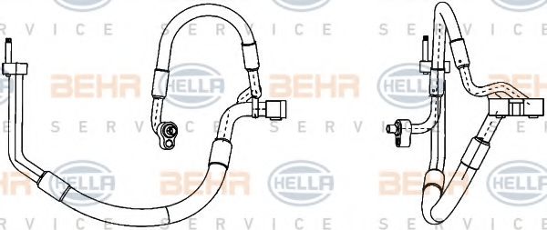 9GS 351 338-421 BEHR+HELLA+SERVICE High-/Low Pressure Line, air conditioning