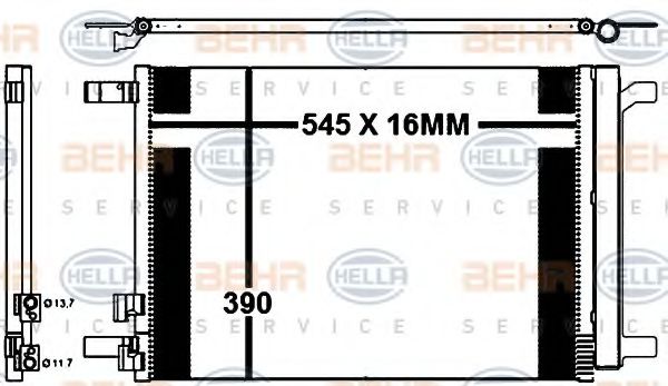 8FC 351 343-111 BEHR+HELLA+SERVICE Condenser, air conditioning