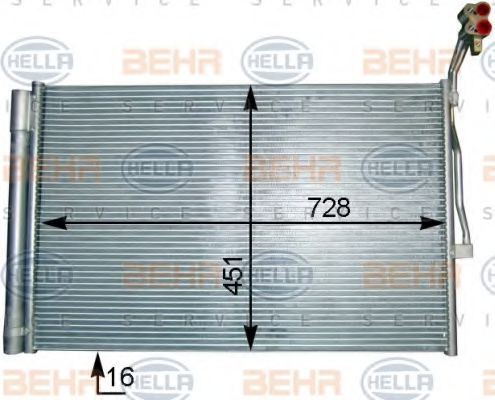 8FC 351 343-161 BEHR+HELLA+SERVICE Condenser, air conditioning