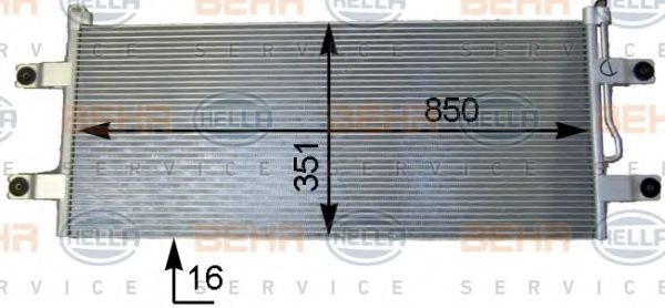 8FC 351 343-221 BEHR+HELLA+SERVICE Конденсатор, кондиционер