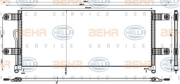 8FC 351 343-231 BEHR+HELLA+SERVICE Condenser, air conditioning