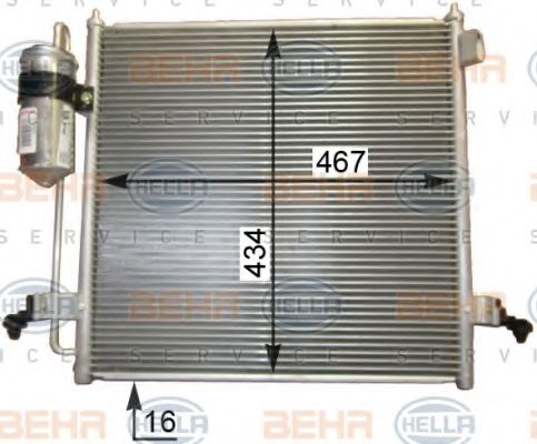 8FC 351 343-581 BEHR+HELLA+SERVICE Condenser, air conditioning