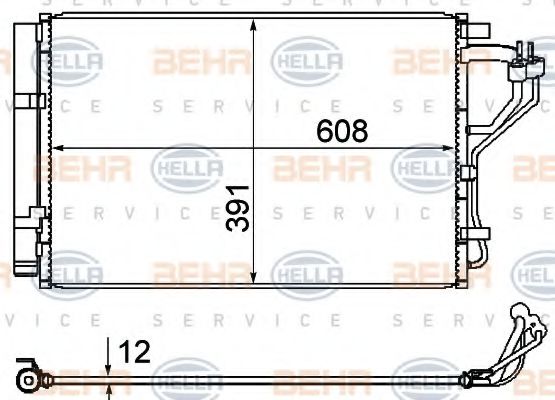 8FC 351 344-624 BEHR+HELLA+SERVICE Condenser, air conditioning
