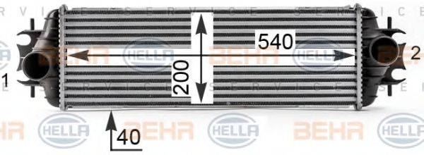 8ML 376 700-111 BEHR+HELLA+SERVICE Intercooler, charger