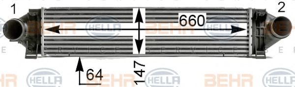 8ML 376 700-121 BEHR+HELLA+SERVICE Intercooler, charger