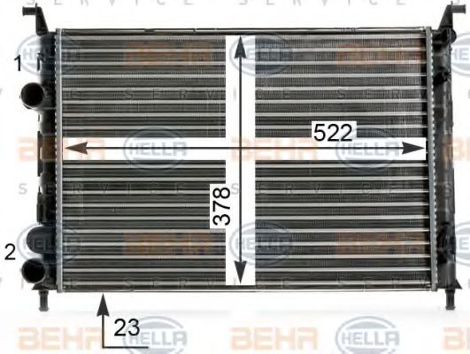 8MK 376 700-251 BEHR+HELLA+SERVICE Cooling System Radiator, engine cooling