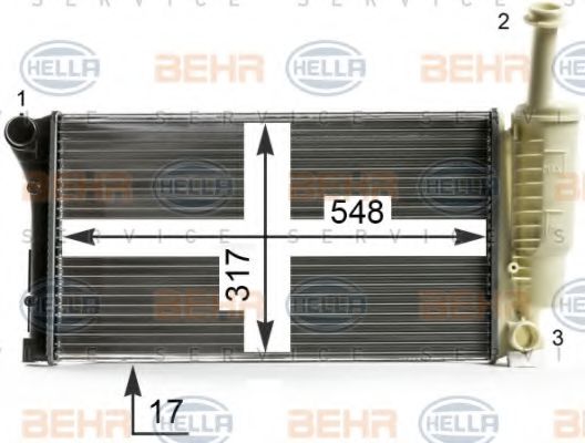 8MK 376 700-284 BEHR+HELLA+SERVICE Cooling System Radiator, engine cooling