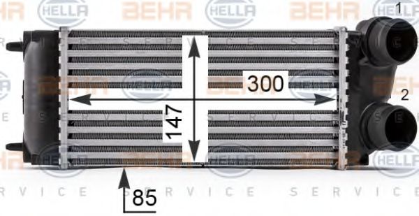 8ML 376 700-511 BEHR+HELLA+SERVICE Intercooler, charger