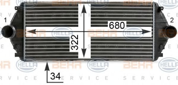 8ML 376 700-544 BEHR+HELLA+SERVICE Air Supply Intercooler, charger
