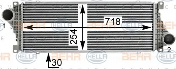 8ML 376 700-621 BEHR+HELLA+SERVICE Intercooler, charger