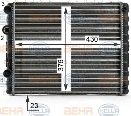 8MK 376 700-694 BEHR+HELLA+SERVICE Radiator, engine cooling