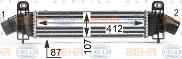 8ML 376 700-734 BEHR+HELLA+SERVICE Intercooler, charger