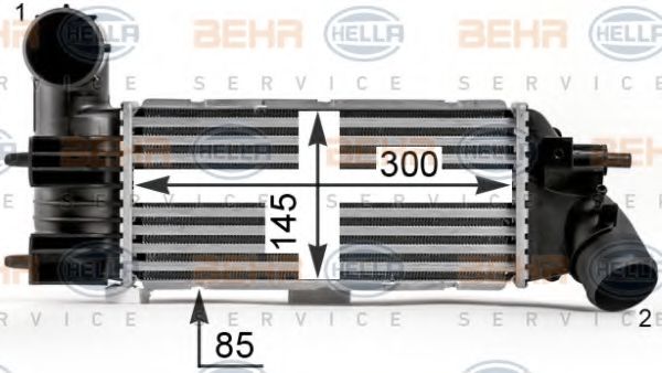 8ML 376 700-741 BEHR+HELLA+SERVICE Intercooler, charger