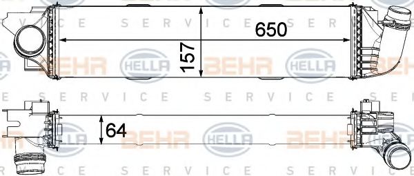 8ML 376 701-571 BEHR+HELLA+SERVICE Intercooler, charger