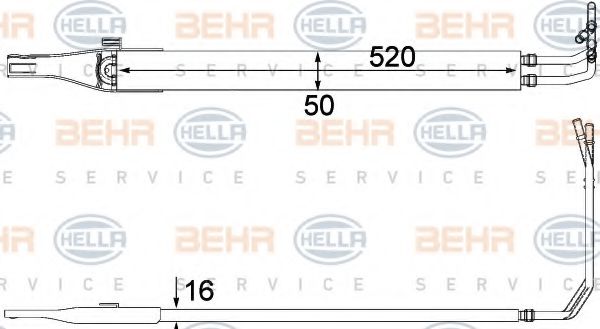 8MO 376 701-611 BEHR+HELLA+SERVICE Steering Oil Cooler, steering system