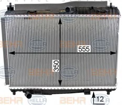 8MK 376 701-641 BEHR+HELLA+SERVICE Radiator, engine cooling