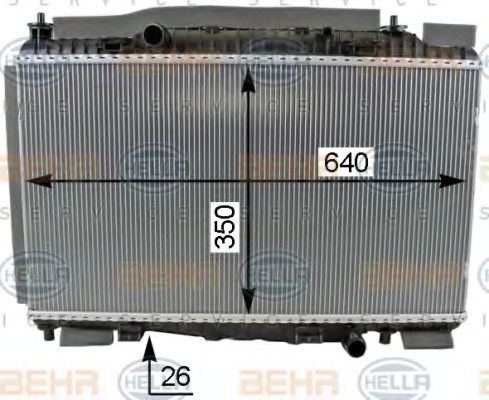 8MK 376 701-651 BEHR+HELLA+SERVICE Cooling System Radiator, engine cooling