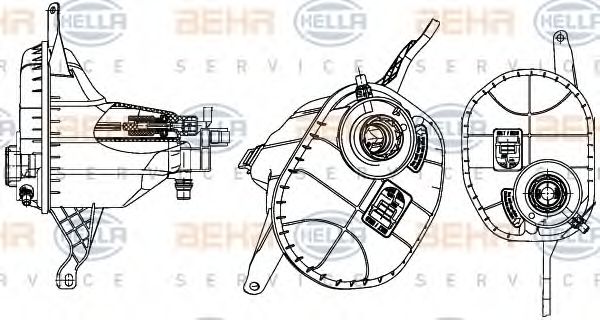 8MA 376 704-001 BEHR+HELLA+SERVICE Cooling System Expansion Tank, coolant