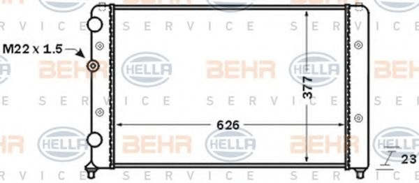 8MK 376 704-721 BEHR+HELLA+SERVICE Cooling System Radiator, engine cooling