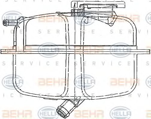 8MA 376 705-001 BEHR+HELLA+SERVICE Cooling System Expansion Tank, coolant
