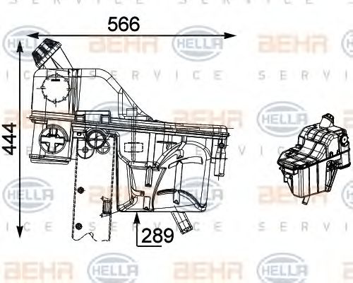 8MA 376 705-091 BEHR+HELLA+SERVICE Cooling System Expansion Tank, coolant