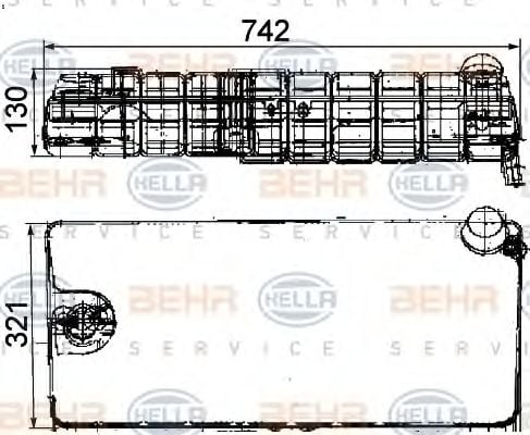 8MA 376 705-251 BEHR+HELLA+SERVICE Cooling System Expansion Tank, coolant